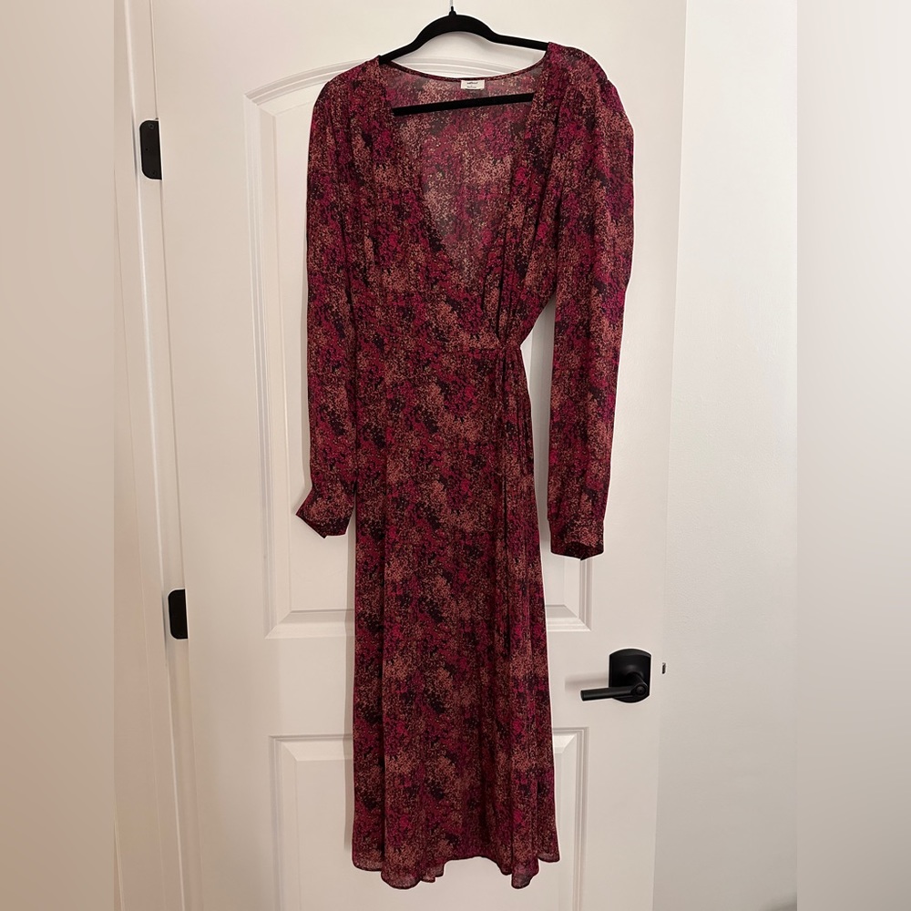 Aritzia / Wilfred - Magenta-Multi Colored Wrap Dress - L